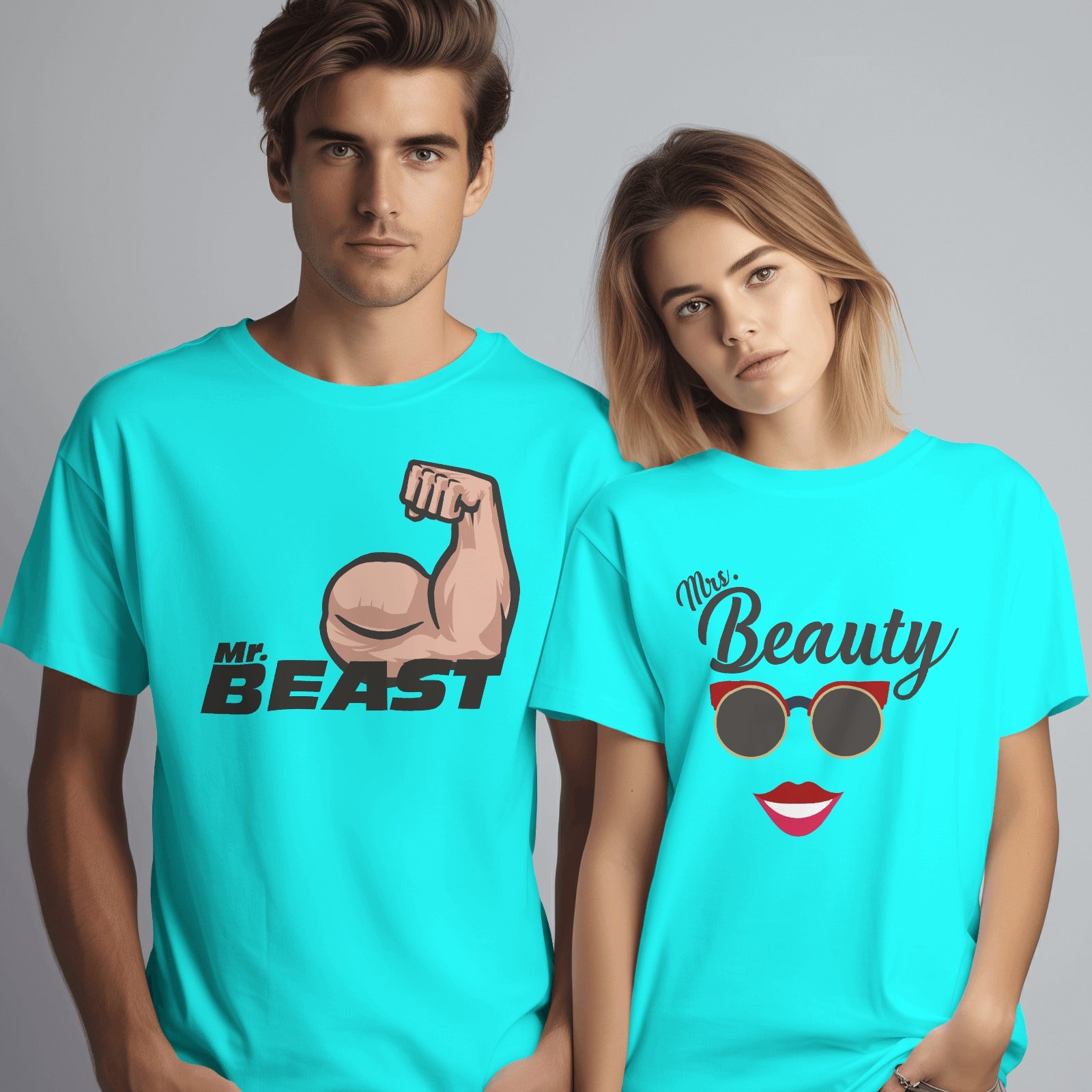 Beast and beauty couple t-shirt pair
