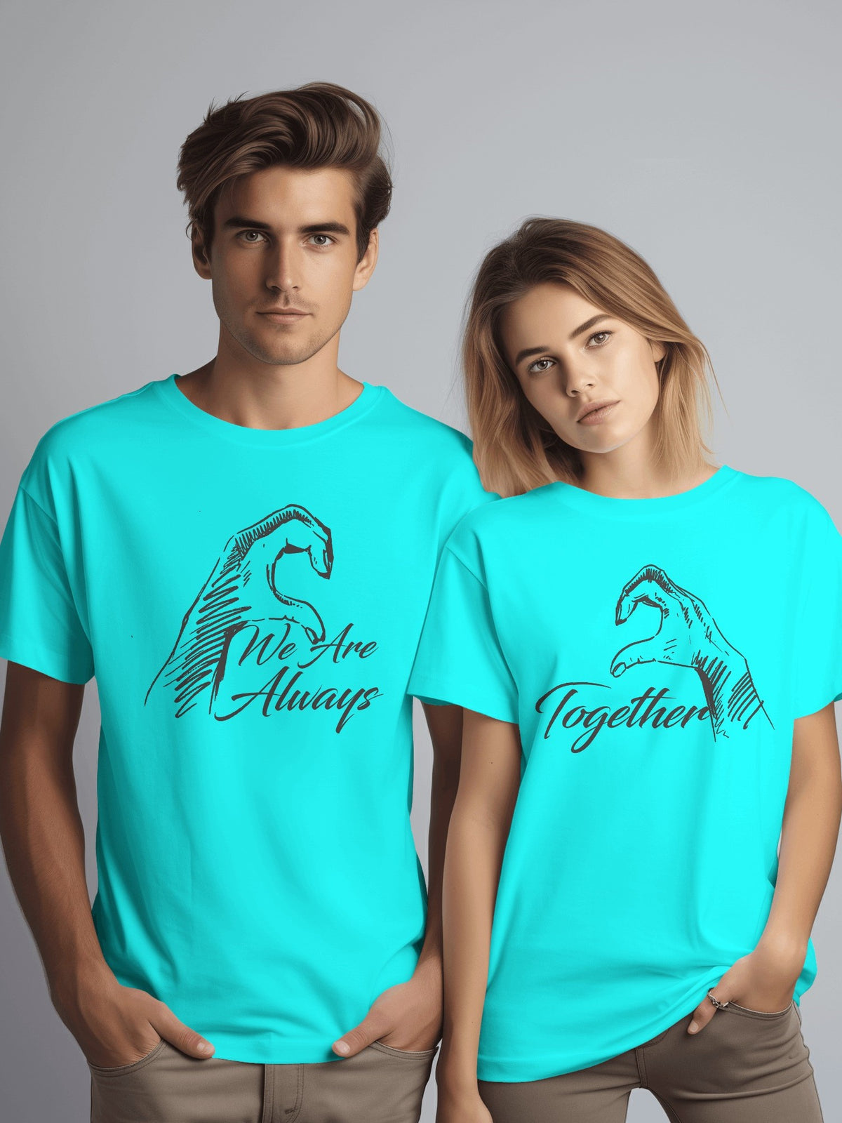 We are always together couple tshirt pair