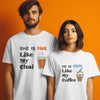 She is hot, he is cool latest couple T-shirt design