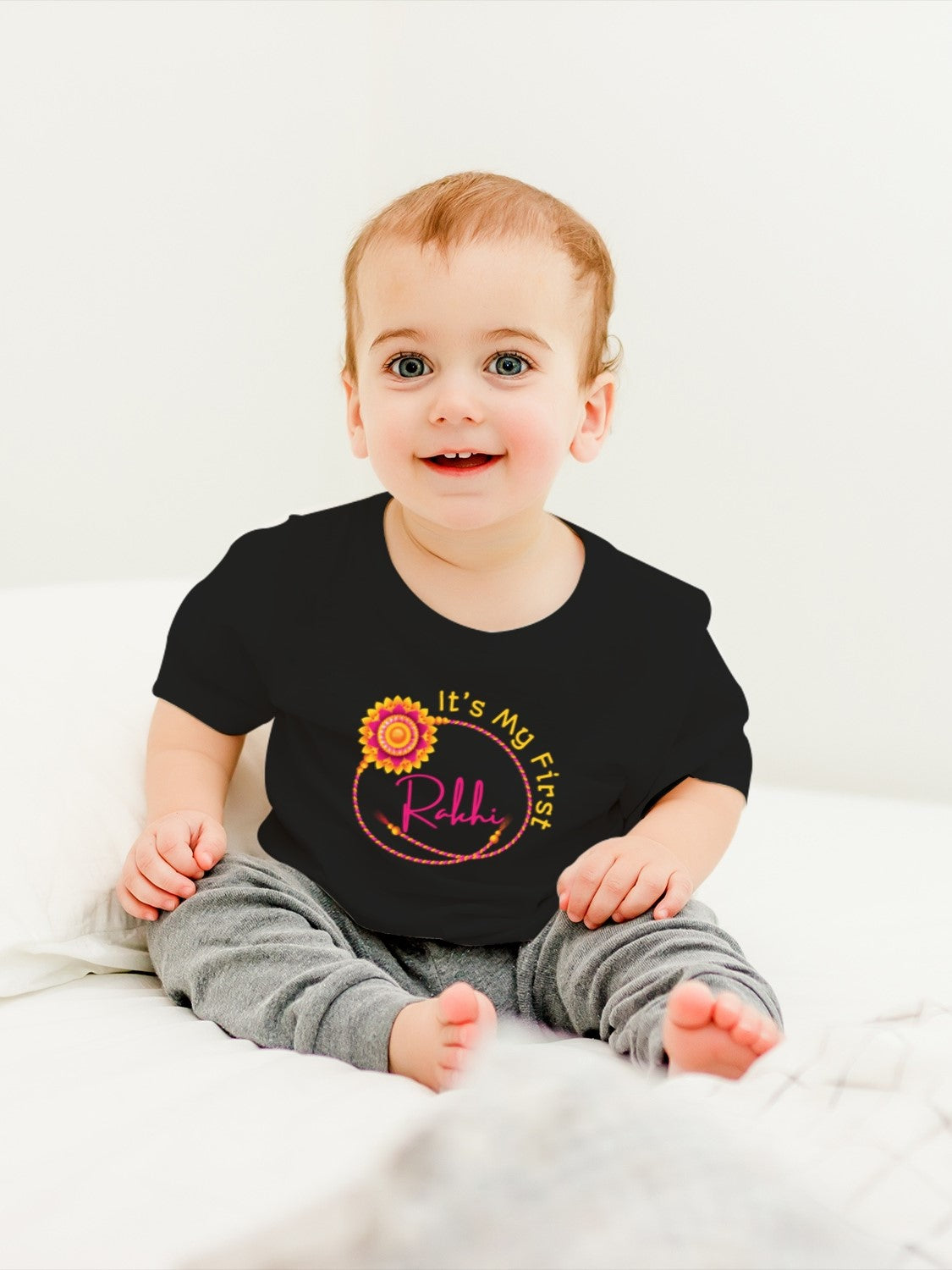 My First Rakhi Cotton T-shirt for Siblings