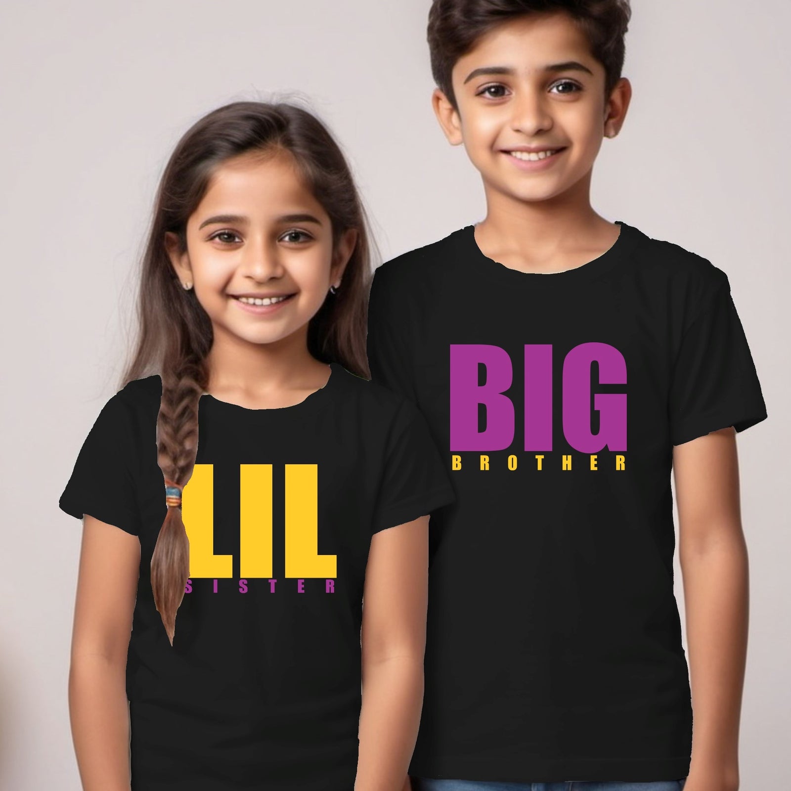 LIL Sister Big Brother Rakhi T-shirt for Brother Sister