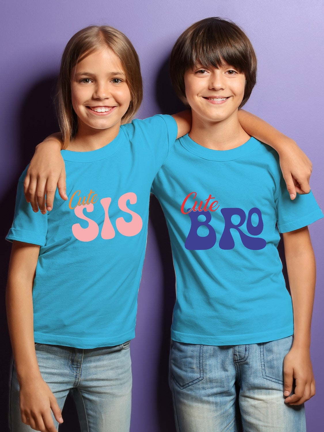 Cute Sis Cute Bro Rakhi T-shirt for Brother Sister