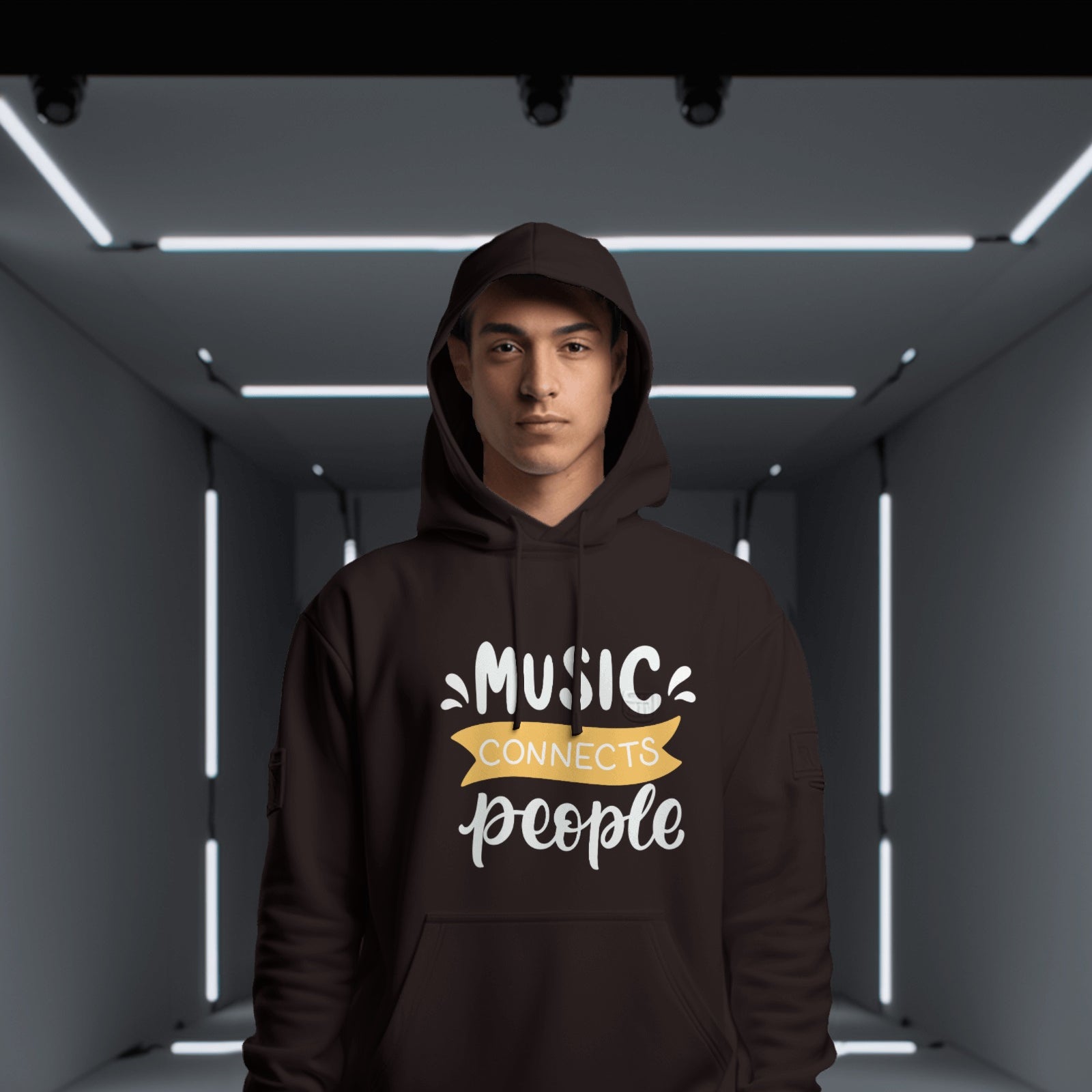 Music connect People Black Hoodie