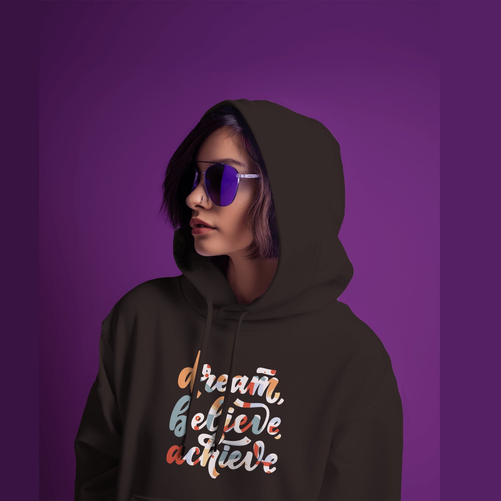 Dream Believe Achieve Black Hoodie