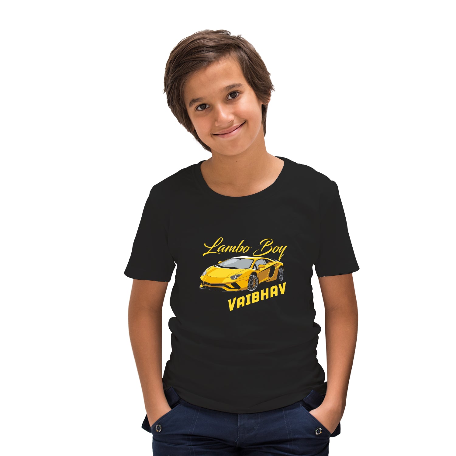 Lambo boy with custom name t-shirt