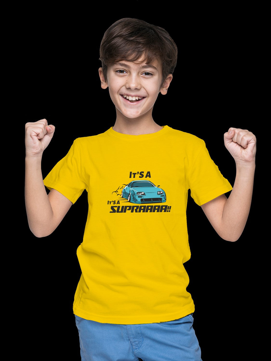 It's a Supra car custom t-shirt for boys