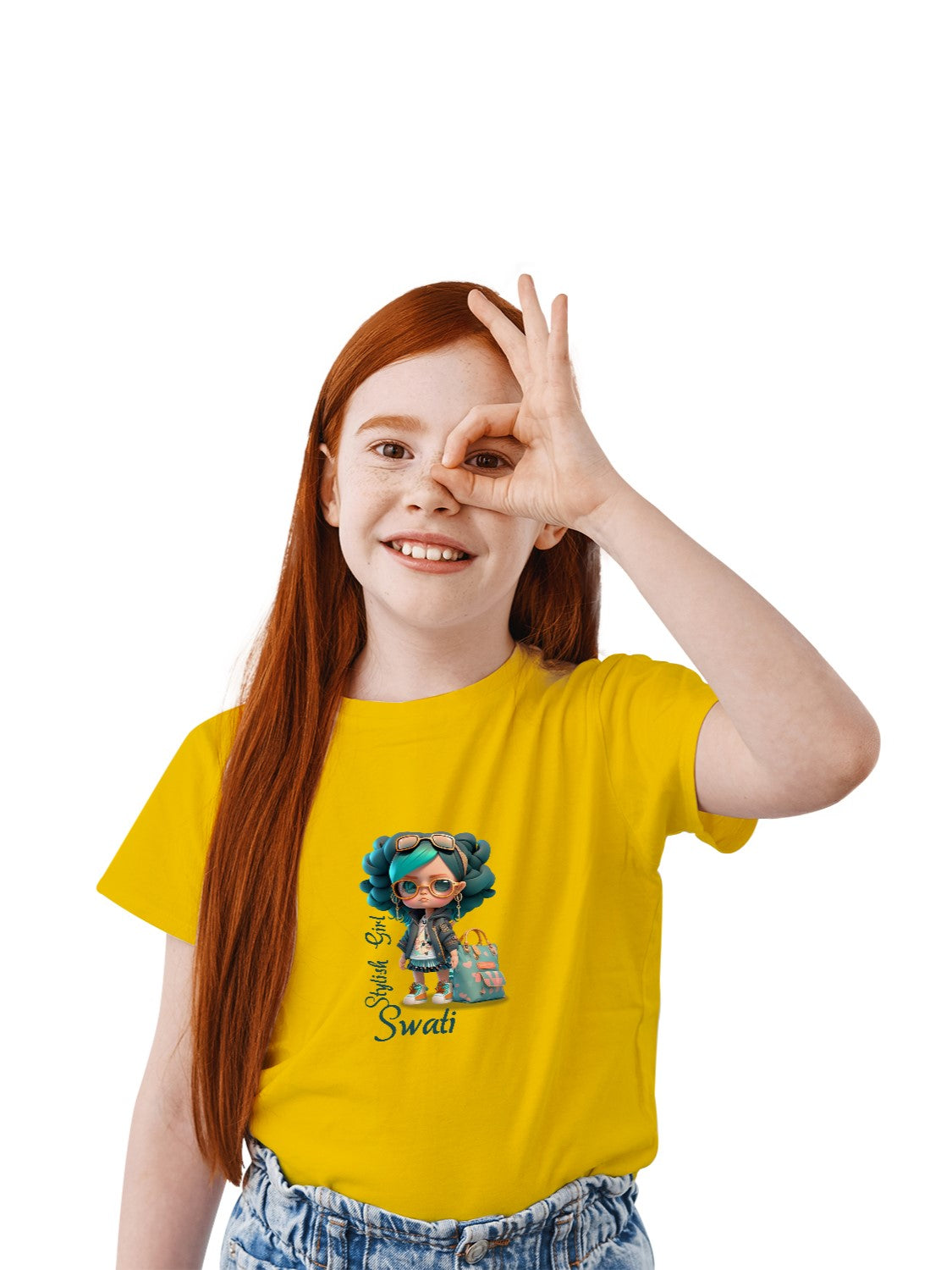 Stylish girl with Daughter's Name on Tshirt