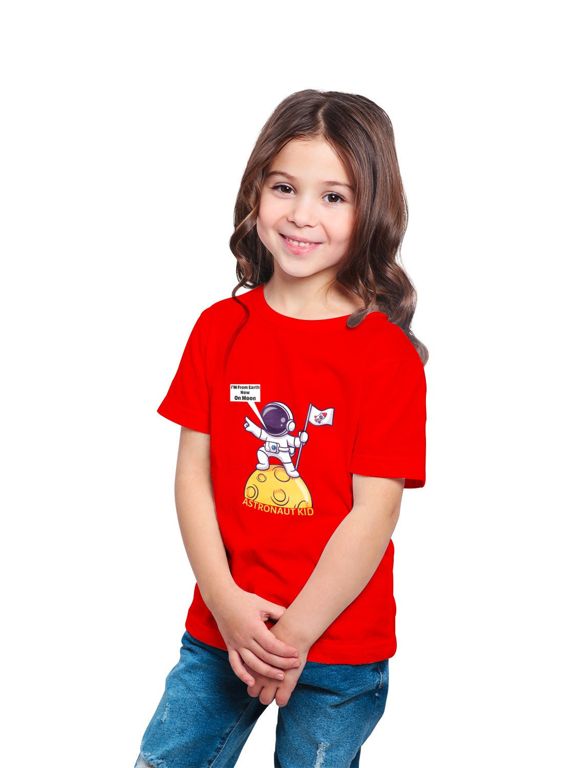 I am on the moon - girls space t-shirt