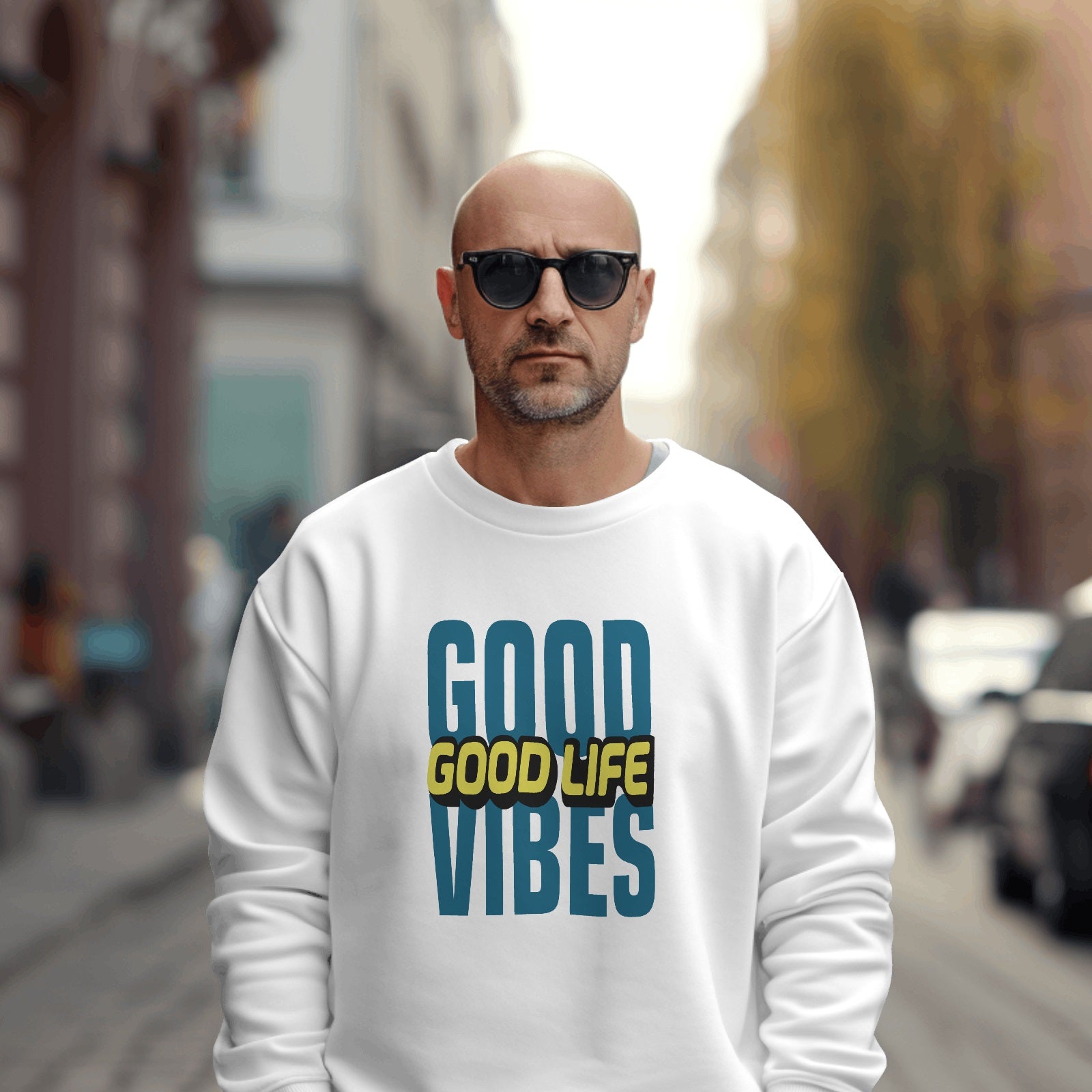 Good Vibes White Sweatshirt