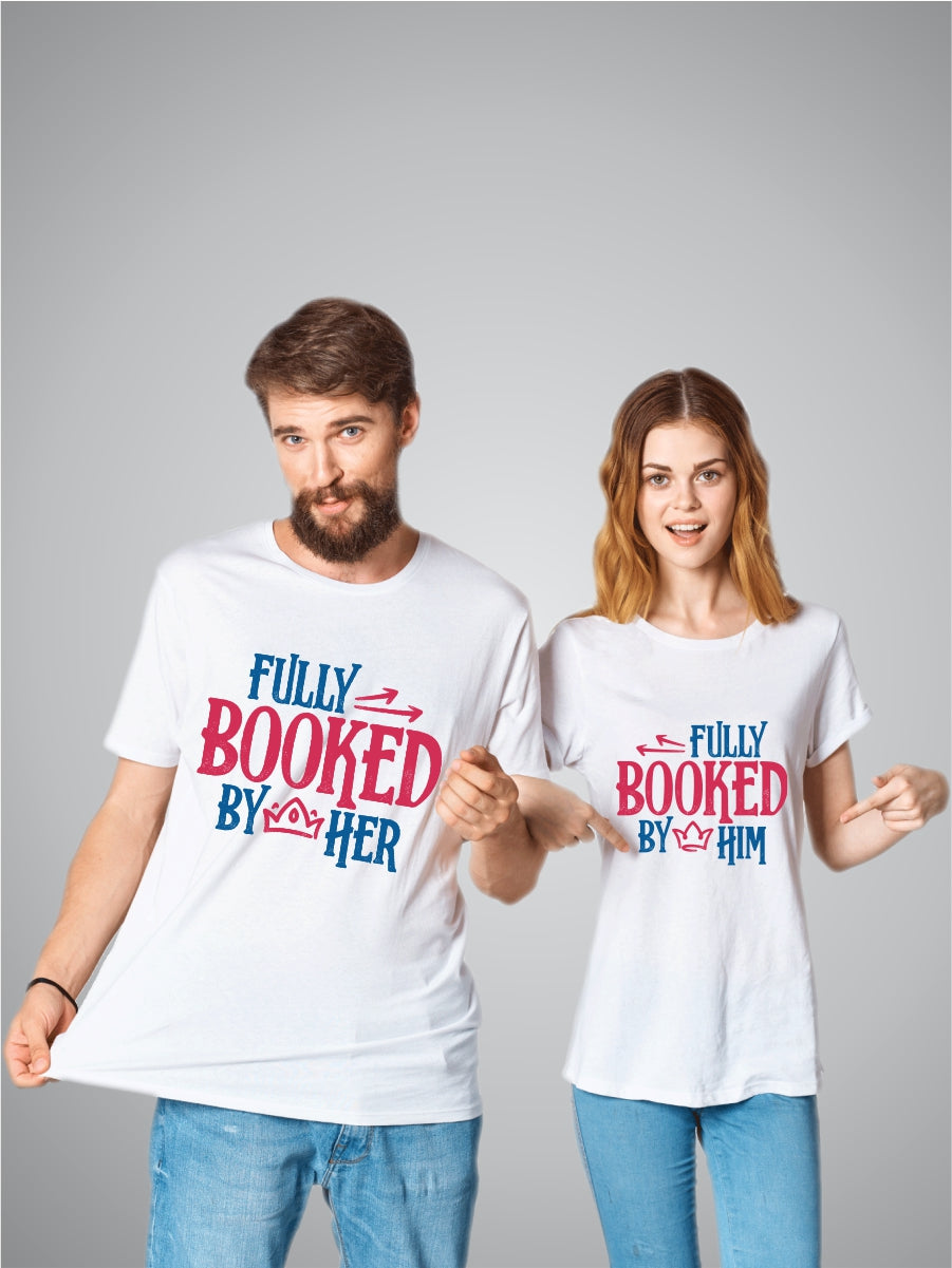 Fully Booked By Him & Her | Couple T-Shirts
