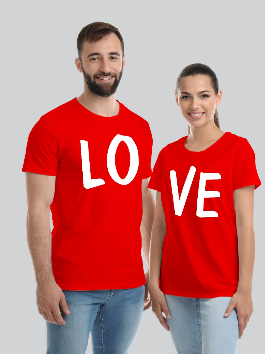 Lo - Ve | Latest Couple T-Shirts (Pair of 2)