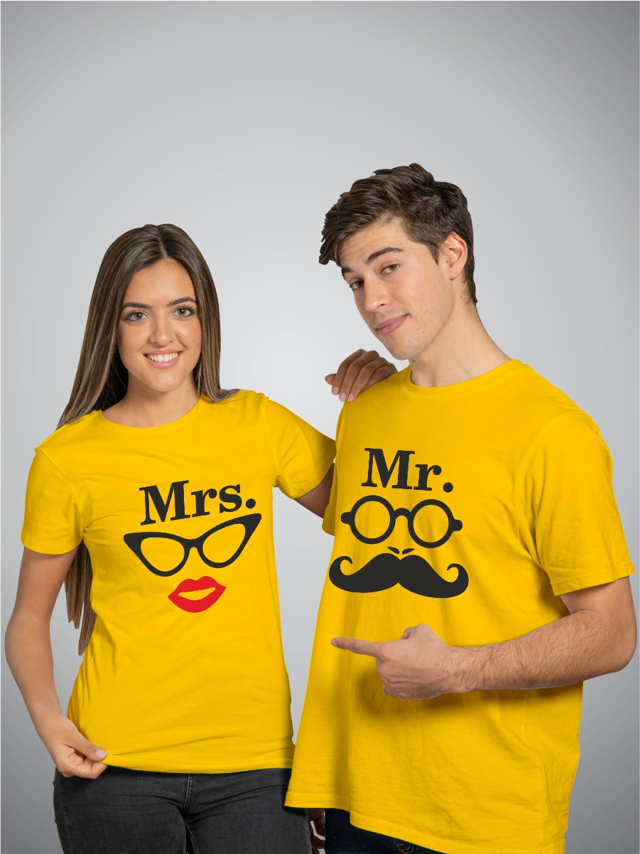 Mister & Mrs Muchchad - Cotton Couple T-Shirts Pair