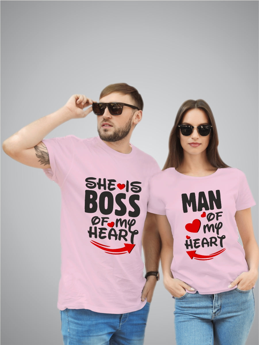 Boss of my heart couple cotton T-shirts