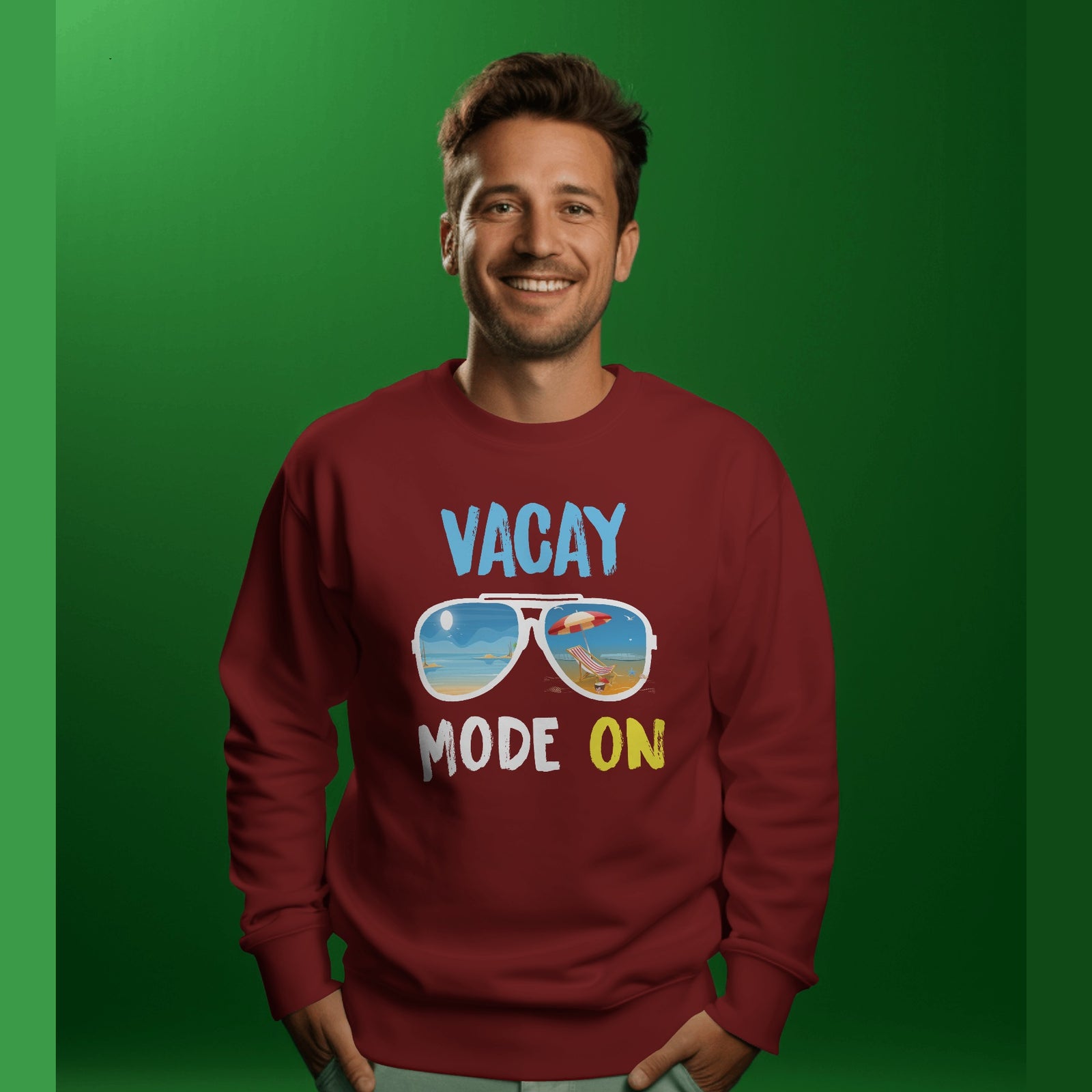 Vacay Mode - Maroon Sweatshirt
