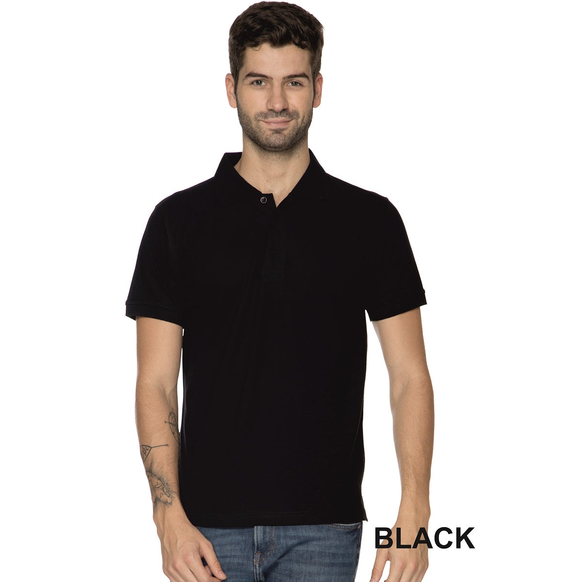 Men Black Solid Polo Collar T-Shirts Buy Online In India
