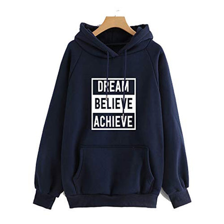 Printed Cotton Hoodies - Unisex Regular Fit | Dream Believe Achieve