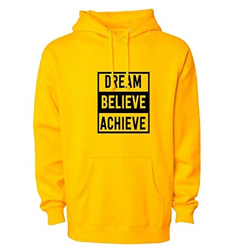 Printed Cotton Hoodies - Unisex Regular Fit | Dream Believe Achieve