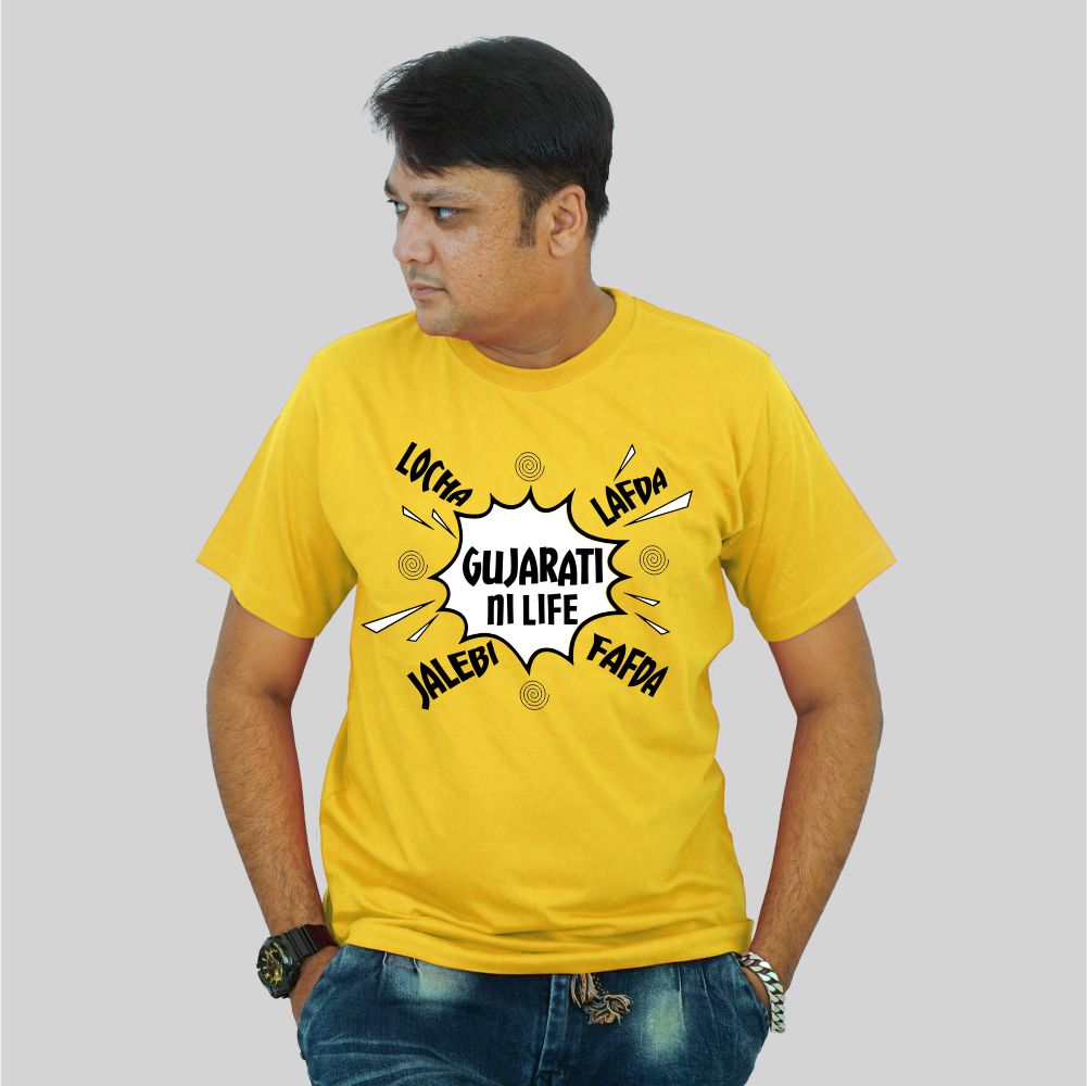 Locha Lafda Jalebi Fafda TShirts On Gujaratini Life DeshiDukan