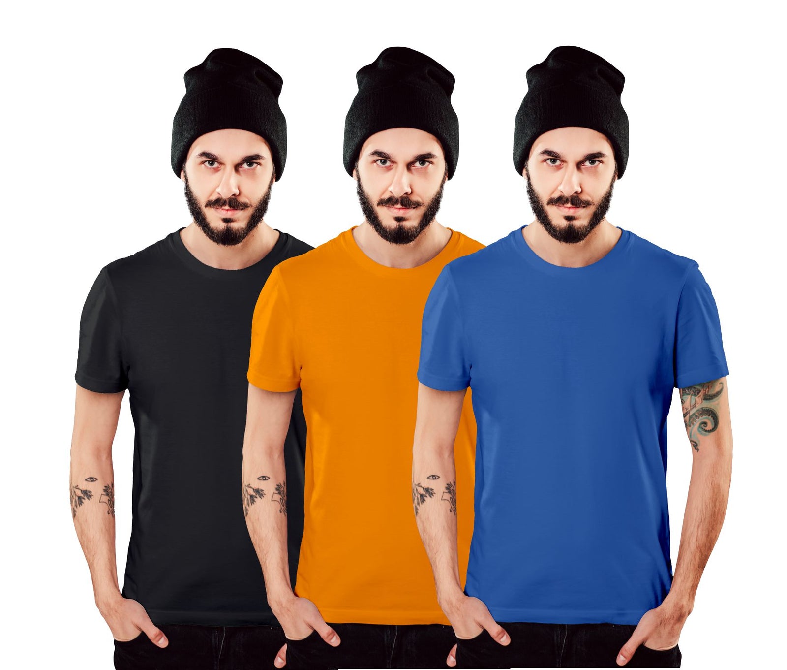 Plain Cotton T-Shirts - Buy Combo Pack Of Three