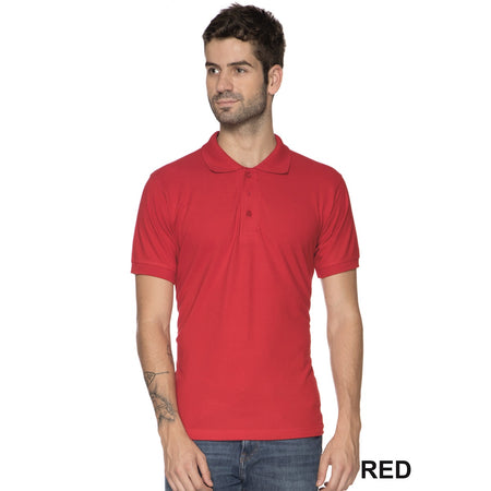 Men Red Solid Polo Collar T-Shirts