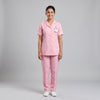Pastel pink Women's Nurse Uniform, Half Sleeve with White Piping