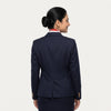 Women's Navy Blazer Front Office Uniform Set with Scarf
