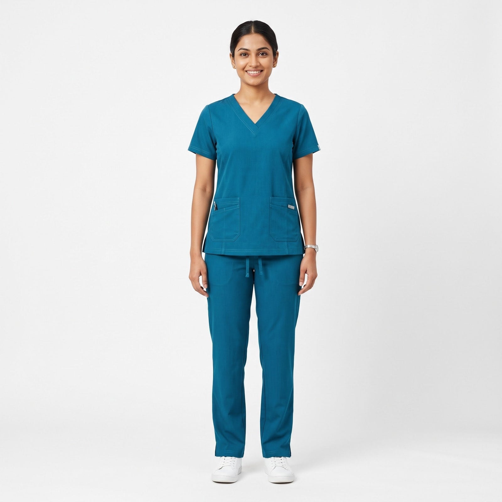 Teal V-Neck Scrub Suit