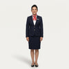 Women's Navy Blazer Front Office Uniform Set with Scarf