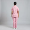Pastel pink Women's Nurse Uniform, Half Sleeve with White Piping