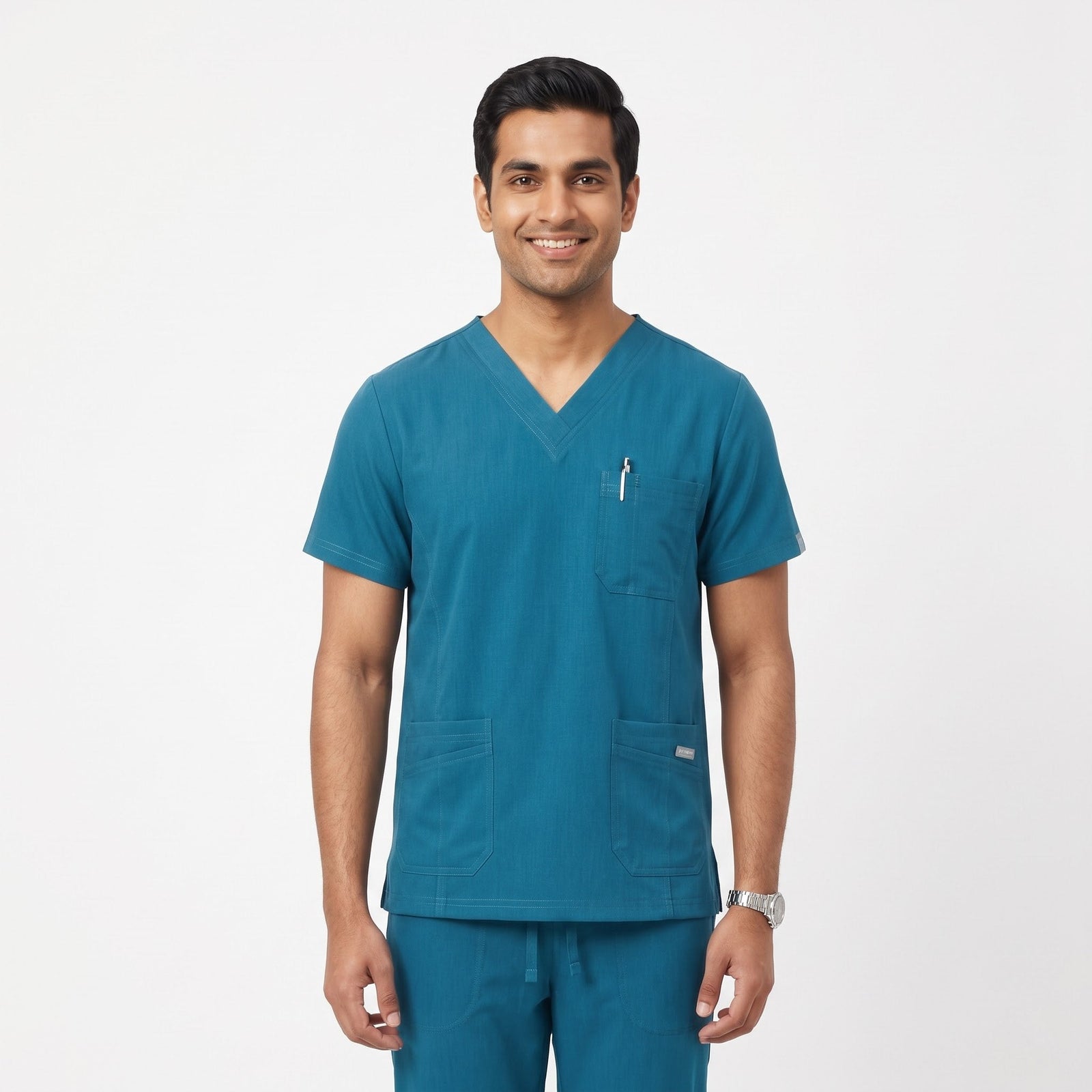 Teal V-Neck Scrub Suit
