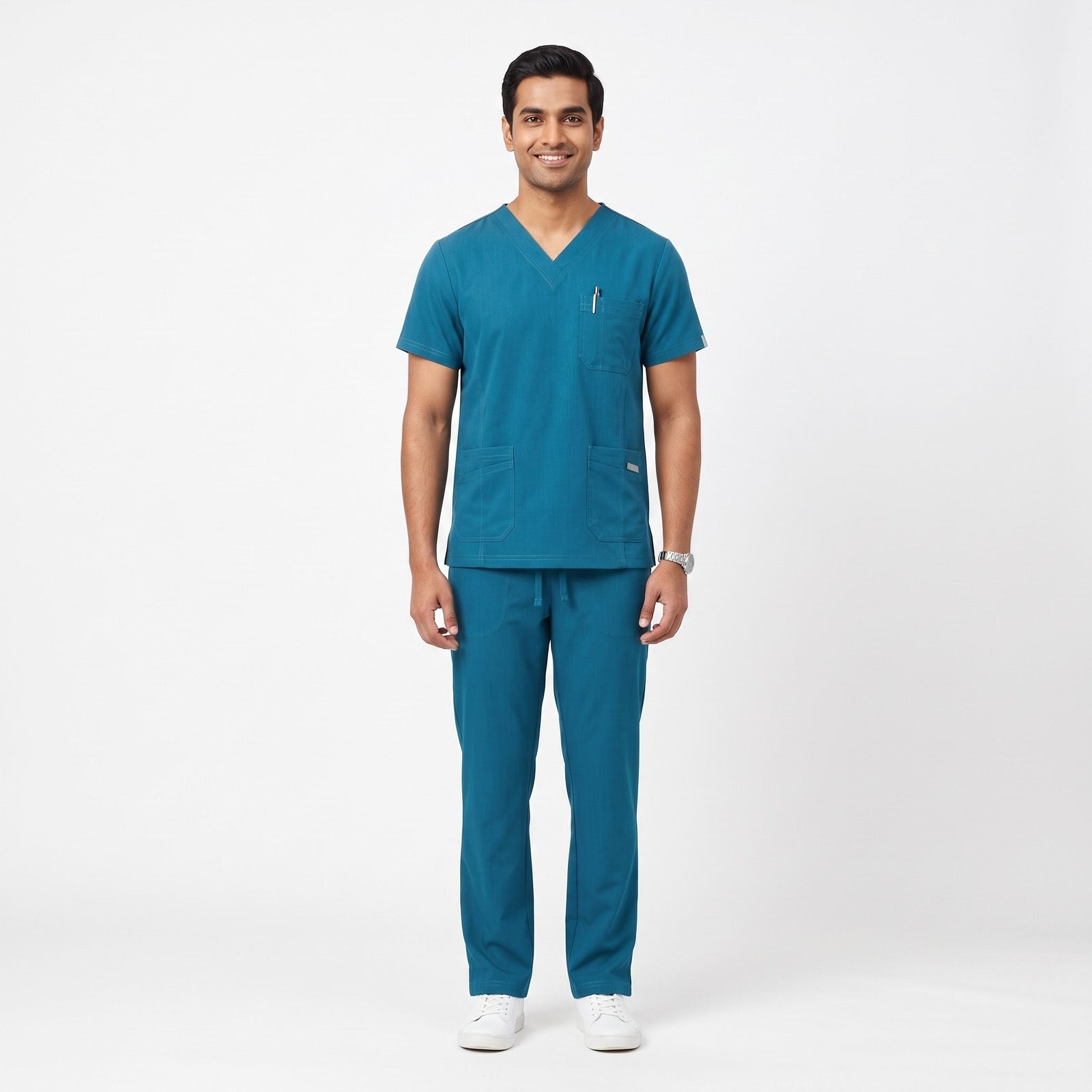 Teal V-Neck Scrub Suit
