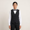 Black Waistcoat with Bow Tie Waitress Uniform Set