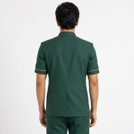 Forest Green Housekeeping Uniform with Gold Tipping