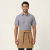 Striped Shirt with Tan Waist Apron Café Staff Uniform Set