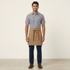 Striped Shirt with Tan Waist Apron Café Staff Uniform Set