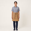 Striped Shirt with Tan Waist Apron Café Staff Uniform Set
