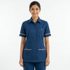 Navy Blue Housekeeping Uniform with Contrast Tipping