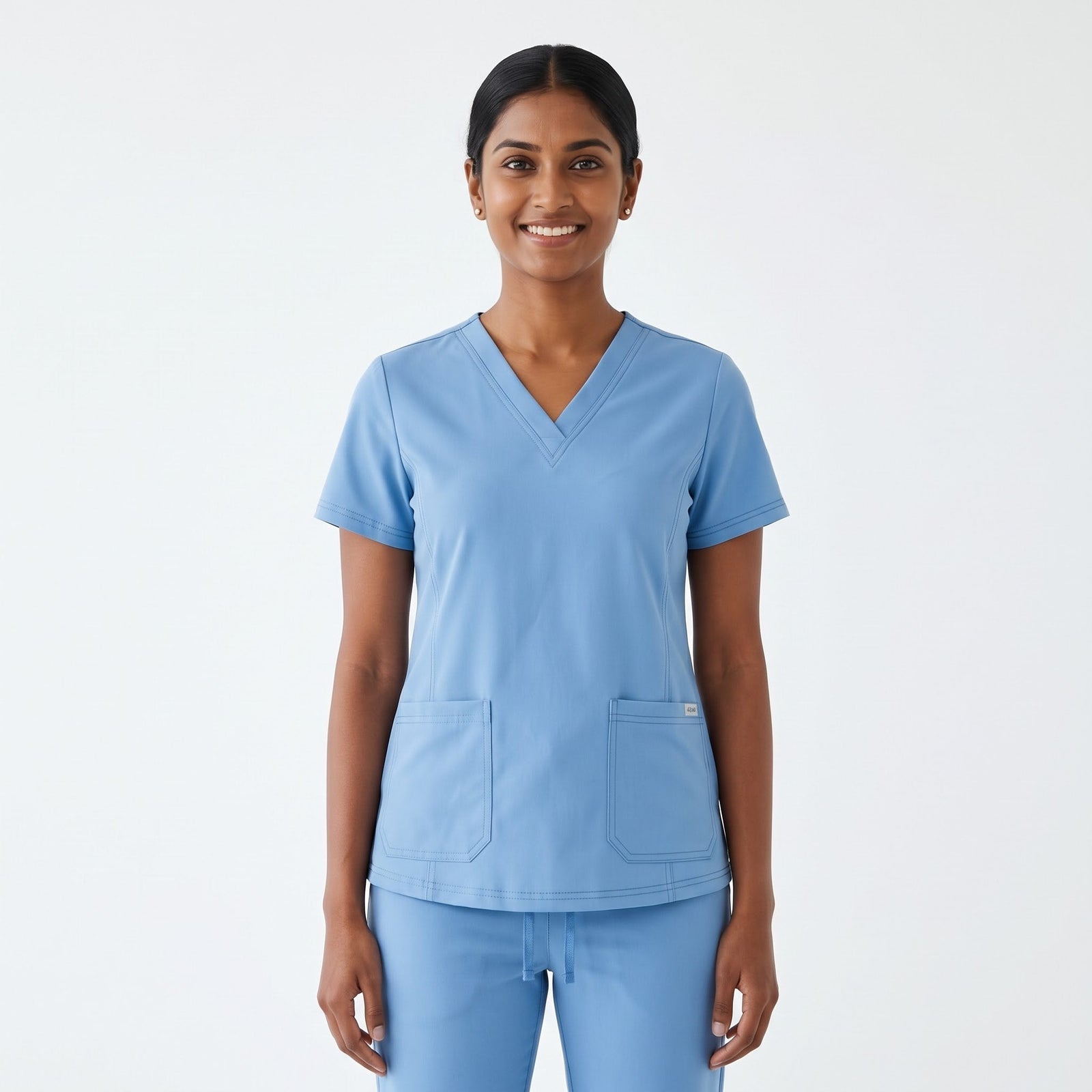 Ceil Blue V-Neck Scrub Suit