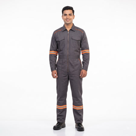 Gray Full-Body Boiler Suit