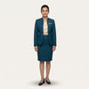 Women's Teal Mandarin Collar Jacket Reception Uniform Set