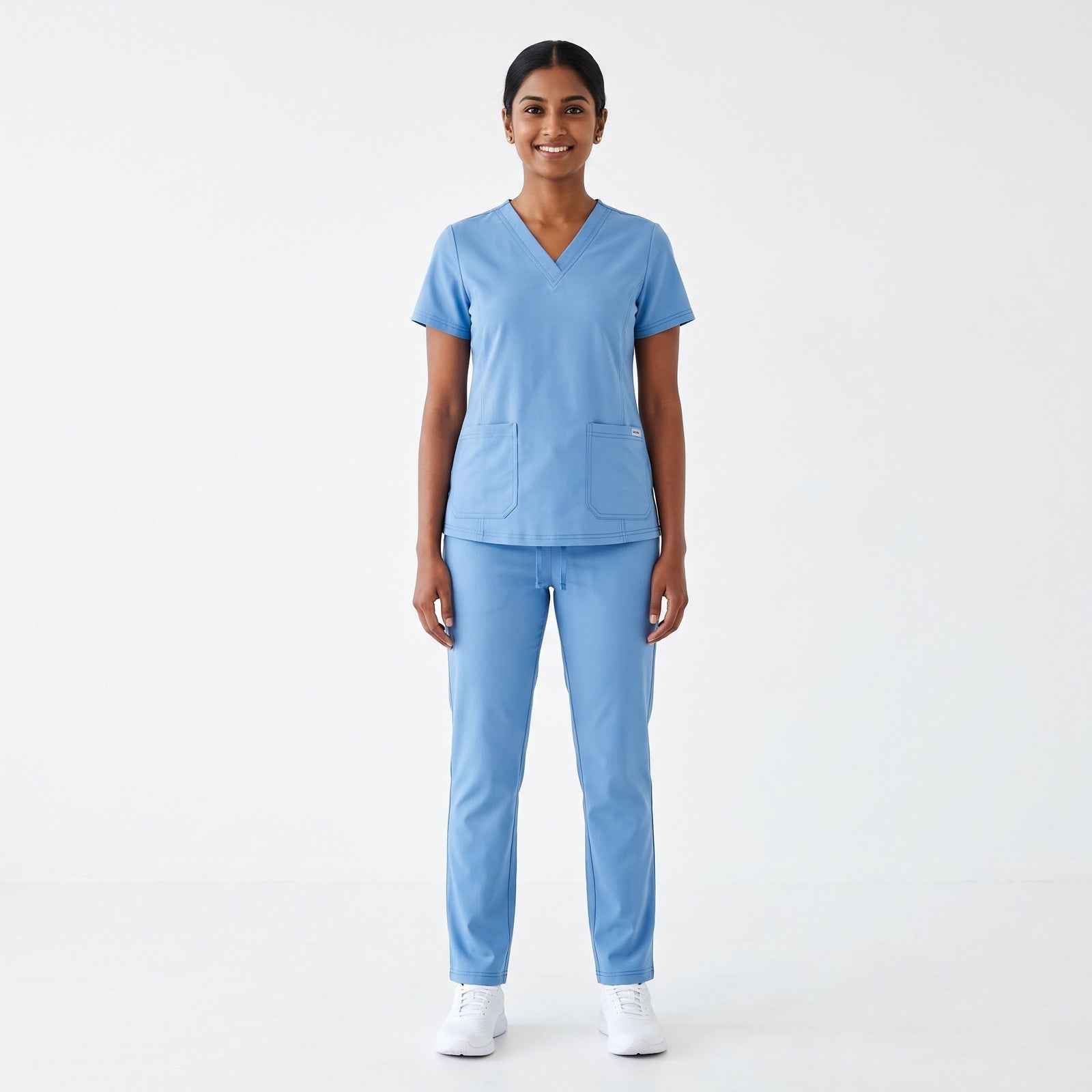 Ceil Blue V-Neck Scrub Suit