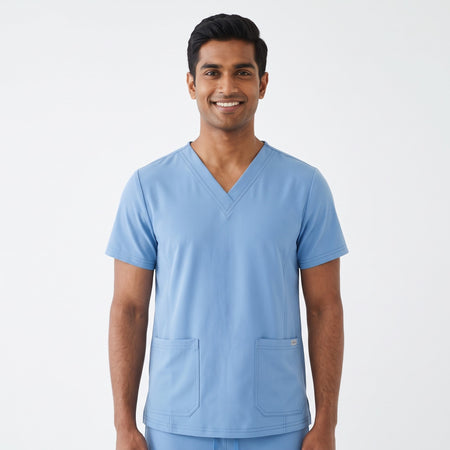 Ceil Blue V-Neck Scrub Suit