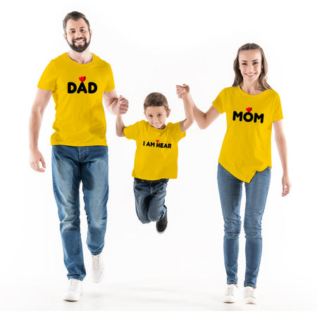 Mom Dad Full Family  T-shirt Pack Of 4