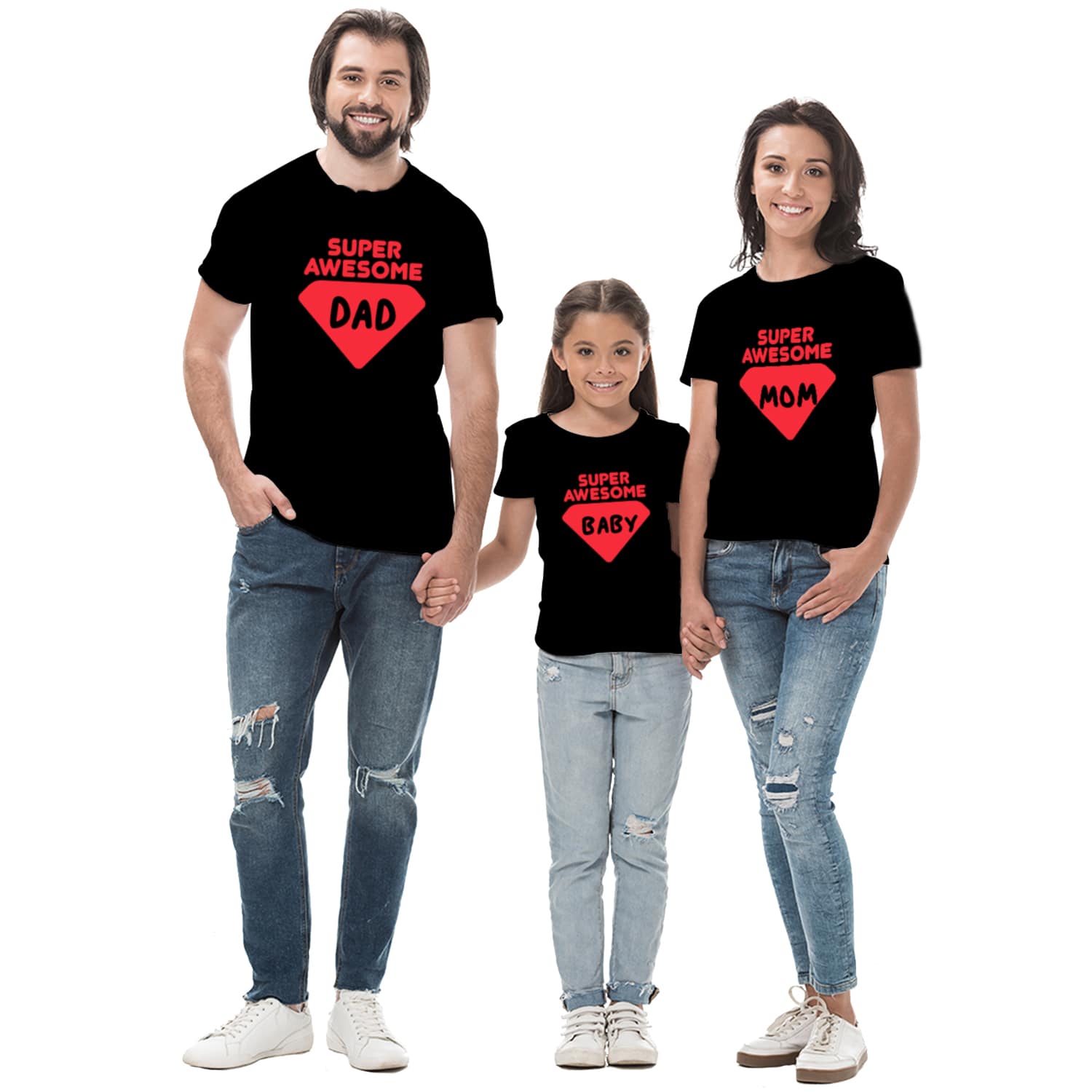 Super awesome Full Family  T-shirt Pack Of 4