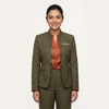 Women's Olive Mandarin Collar Jacket Reception Uniform Set