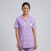 Lavender Women's Nurse Uniform, Half Sleeve with White Piping