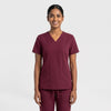 Wine V-Neck Scrub Suit
