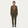 Women's Olive Mandarin Collar Jacket Reception Uniform Set