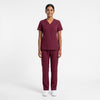 Wine V-Neck Scrub Suit