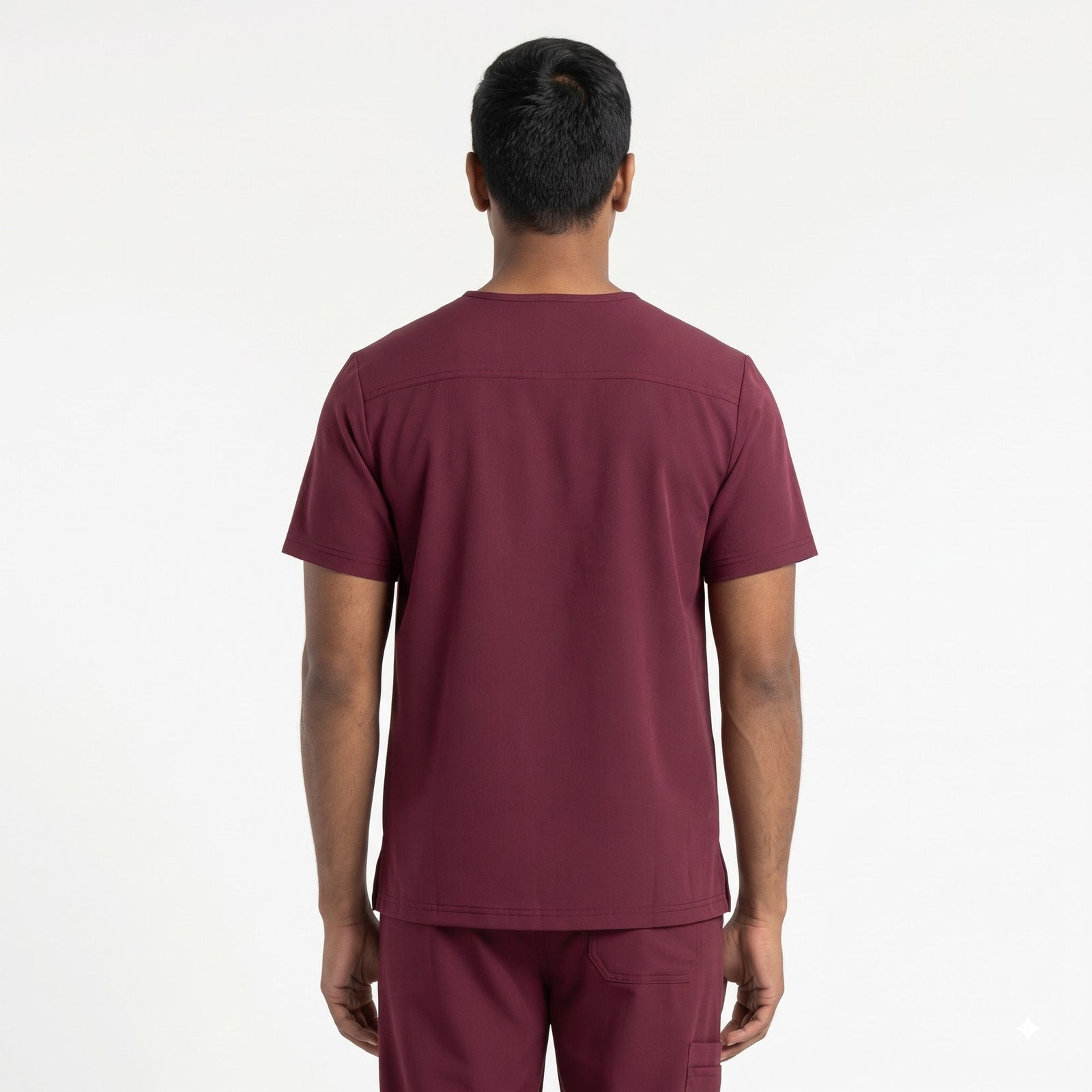 Wine V-Neck Scrub Suit
